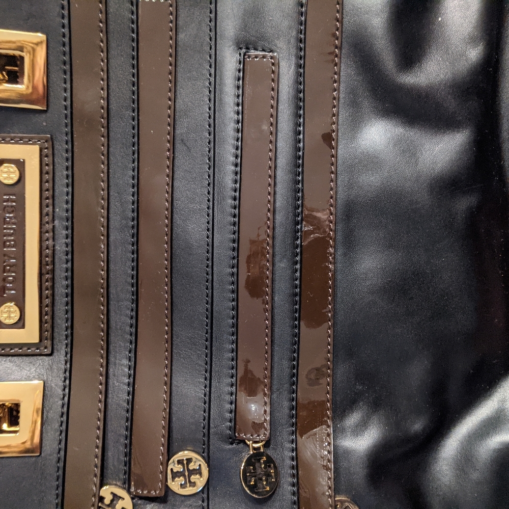 HTF Tory Burch Chain Leather Tote Authentic! SALE - Picture 9 of 13